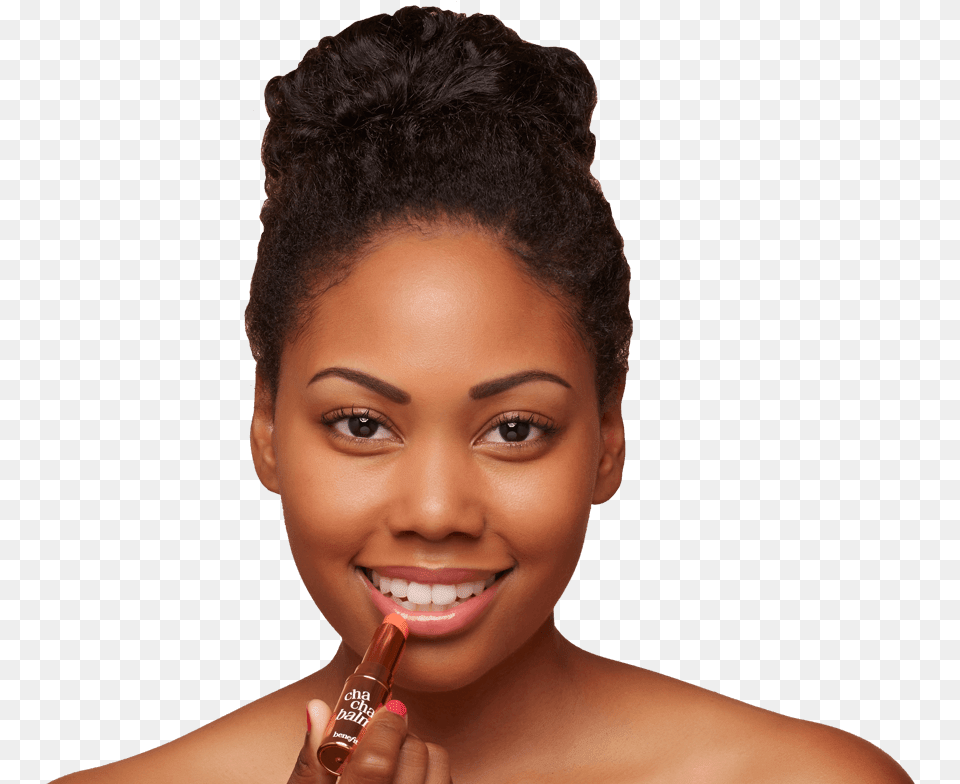 How To Apply Chachabalm Benefit Chacha Tint Dark Skin, Lipstick, Cosmetics, Face, Portrait Free Transparent Png