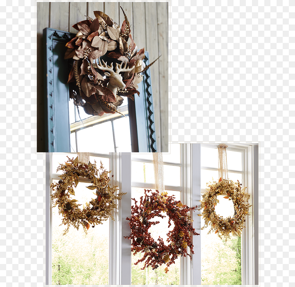 How To Decorate With Wreaths Wreath, Plant, Antler Free Png Download