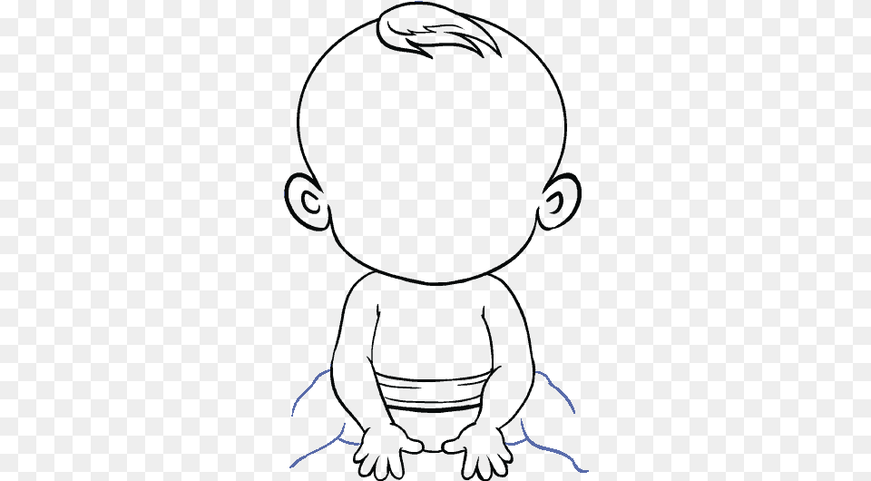 How To Draw A Baby In A Few Easy Steps Baby Hair Drawing Easy, Silhouette, Person Png Image