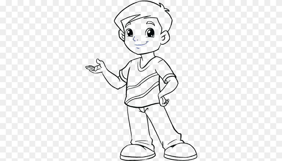 How To Draw A Boy In A Few Easy Steps Boy Easy Drawing, Silhouette, Blackboard Free Transparent Png