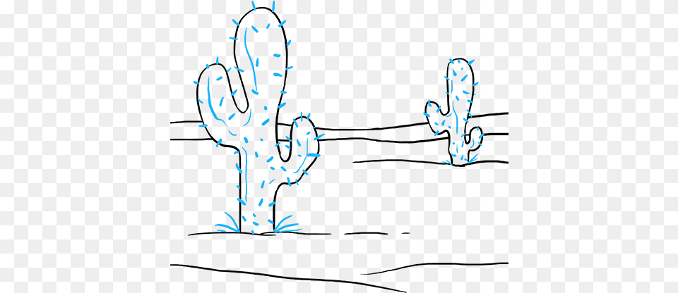 How To Draw A Cactus Cactus Drawing Easy Step By Step, Pattern, Art, Floral Design, Graphics Png Image