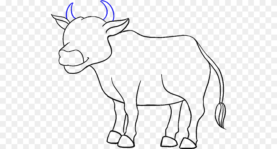 How To Draw A Cartoon Cow In A Few Easy Steps Easy Cartoon Sketch Of Cow Free Png Download
