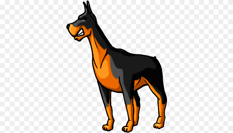 How To Draw A Cartoon Dog Doberman Cartoon Doberman Dog Drawing, Person, Animal, Mammal Png Image