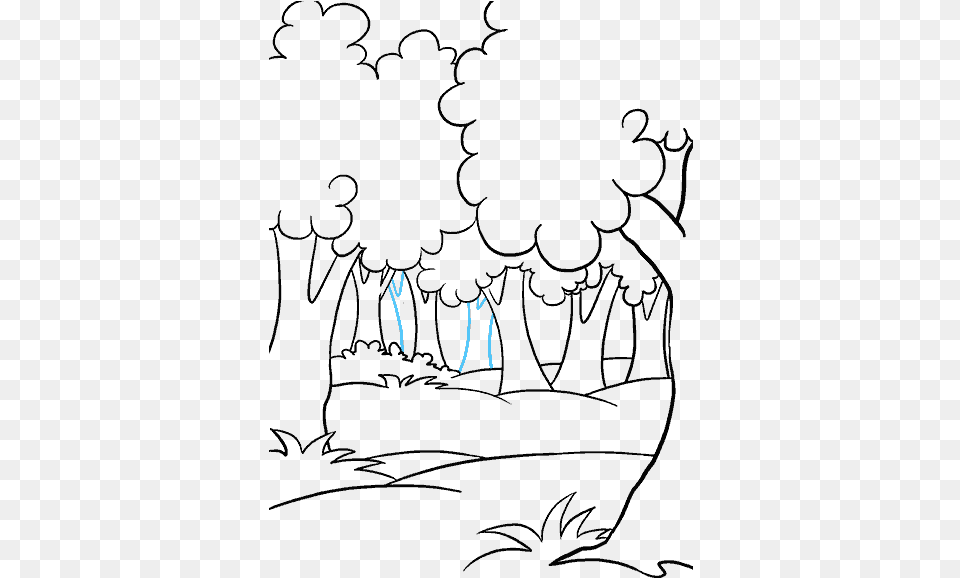How To Draw A Cartoon Forest In A Few Easy Steps Easy To Draw Forest Free Png