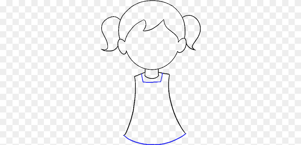 How To Draw A Cartoon Girl In A Few Easy Steps Easy Draw A Little Girl, Lighting Png