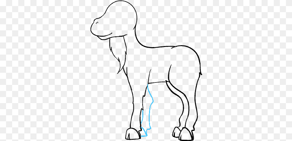 How To Draw A Cartoon Goat In A Few Easy Steps Easy Outline Images Of Goat Cartoon, Light, Outdoors Free Transparent Png