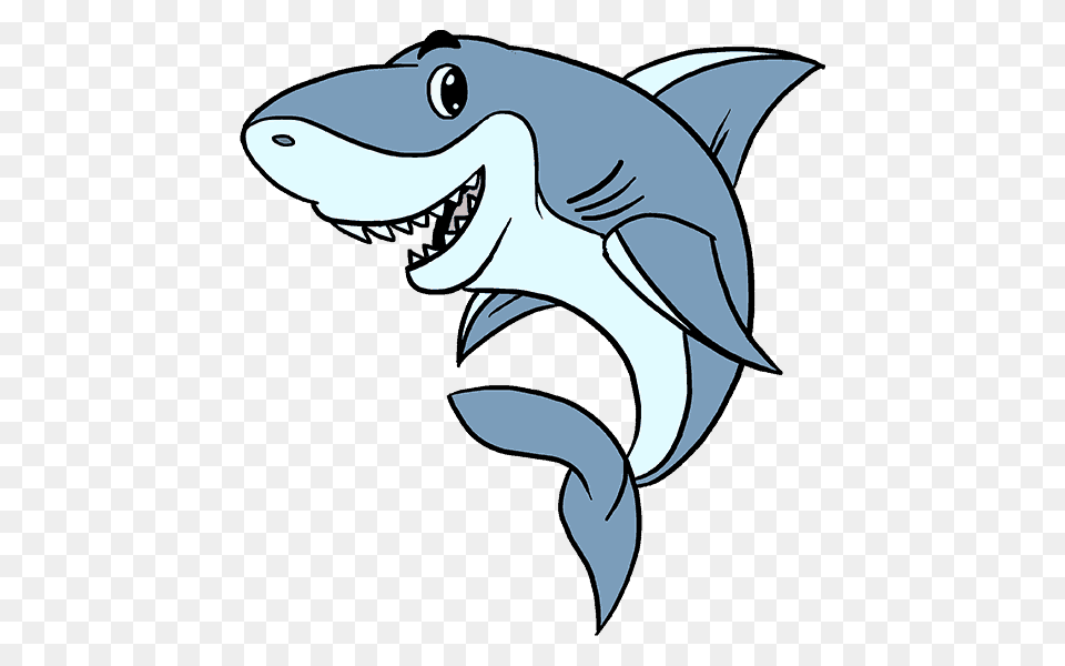 How To Draw A Cartoon Shark Easy Step, Animal, Sea Life, Fish Free Png Download