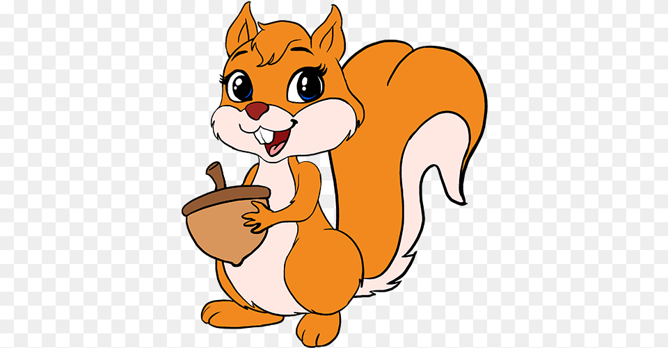 How To Draw A Cartoon Squirrel In A Few Easy Steps Cartoon Picture Of Squirrel, Baby, Person Png
