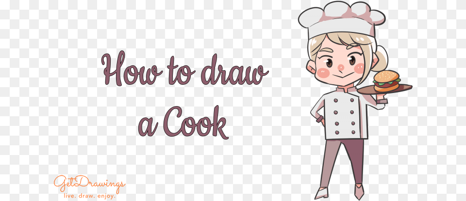 How To Draw A Cook Drawing, Book, Comics, Publication, Baby Free Transparent Png
