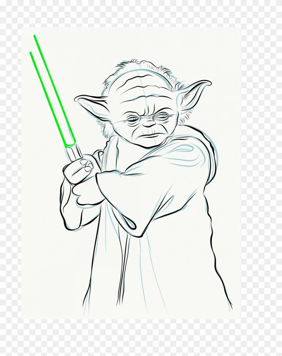 How To Draw A Cute Yoda From Star Wars Realistic Drawing Drawing, Art, Person, Face, Head Free Transparent Png
