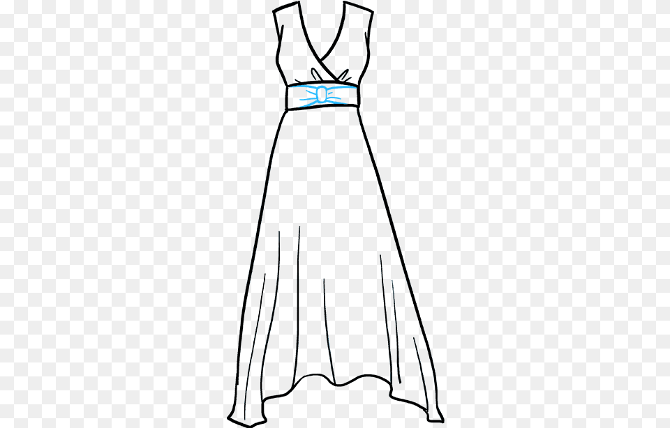 How To Draw A Dress Sketch, Clothing, Evening Dress, Fashion, Formal Wear Png Image