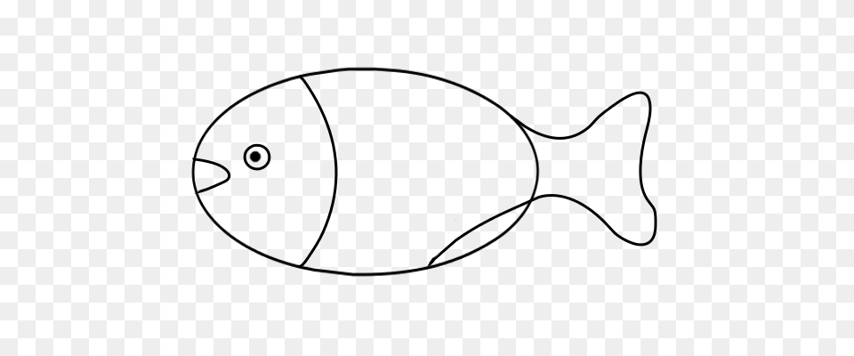 How To Draw A Fish Outline Step, Gray Png