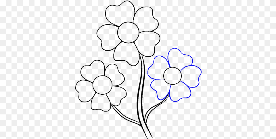 How To Draw A Flower Drawing Cartoon Pic Flower, Anemone, Plant, Petal, Pattern Free Png