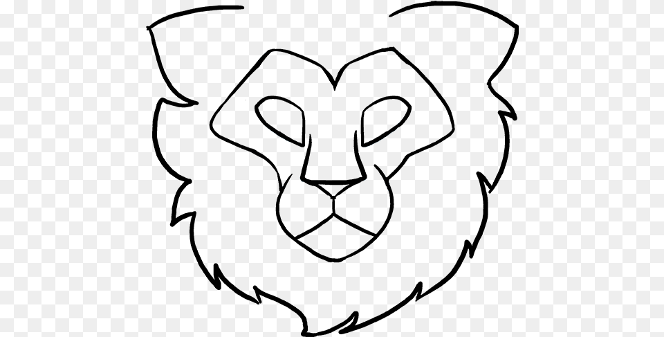 How To Draw A Lion Head Lion Head Easy Drawing, Accessories, Lighting Png