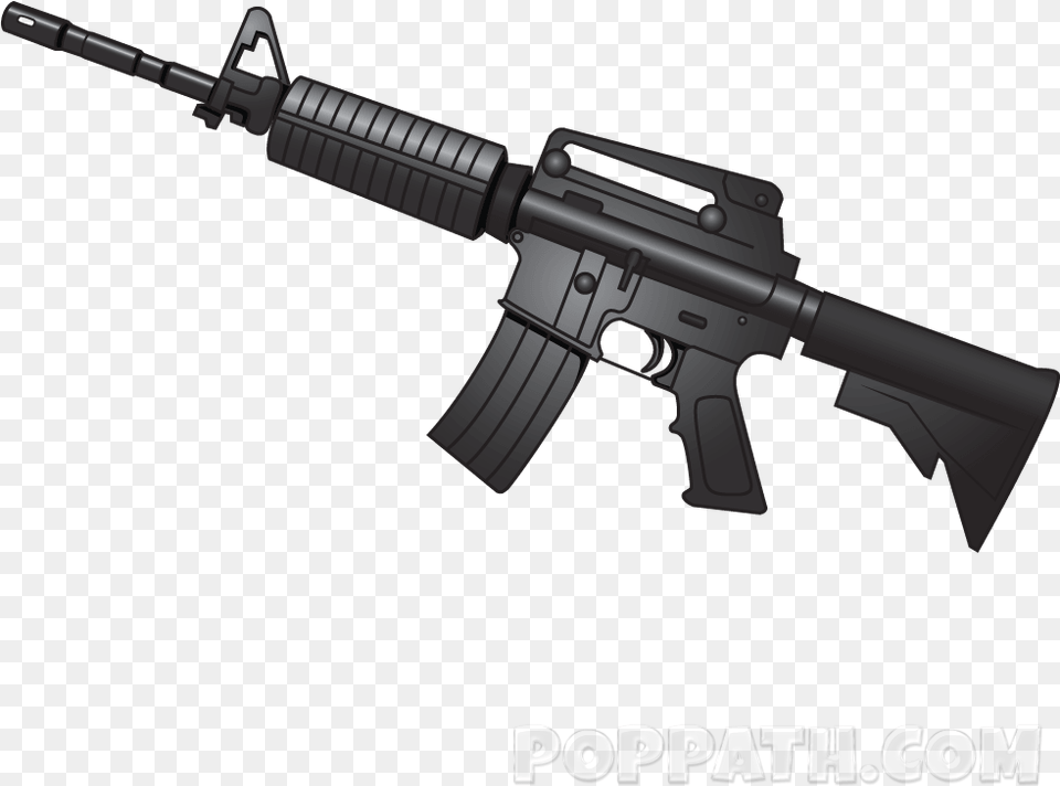How To Draw A M M16a1 Airsoft Spring Rifle, Firearm, Gun, Weapon Free Png Download