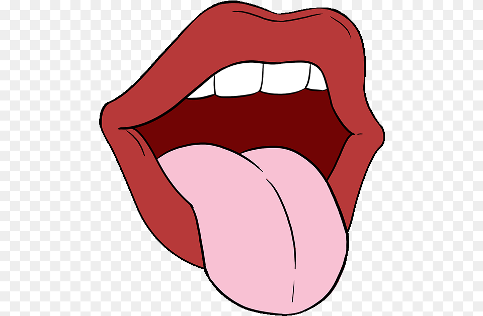 How To Draw A Mouth And Tongue Tongue Drawing, Body Part, Person, Animal, Fish Free Transparent Png