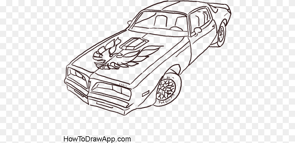 How To Draw A Pontiac Firebird Trans Am Trans Am Car Drawing, Art, Spoke, Machine, Alloy Wheel Free Png
