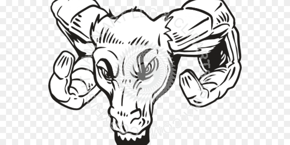 How To Draw A Ram Head Black And White Angry Ram Head, Baby, Person, Art, Animal Free Png