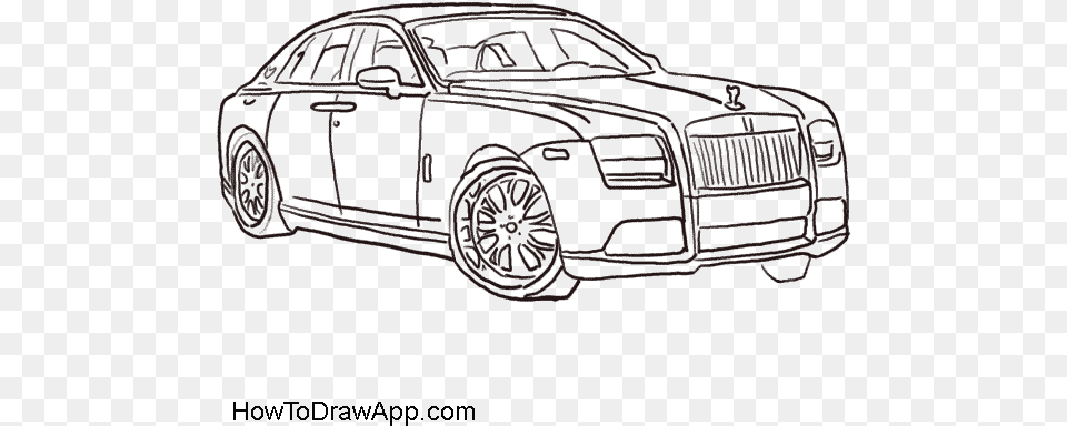 How To Draw A Rolls Royce Step By Step Rolls Royce Easy To Draw, Machine, Spoke, Art, Car Png