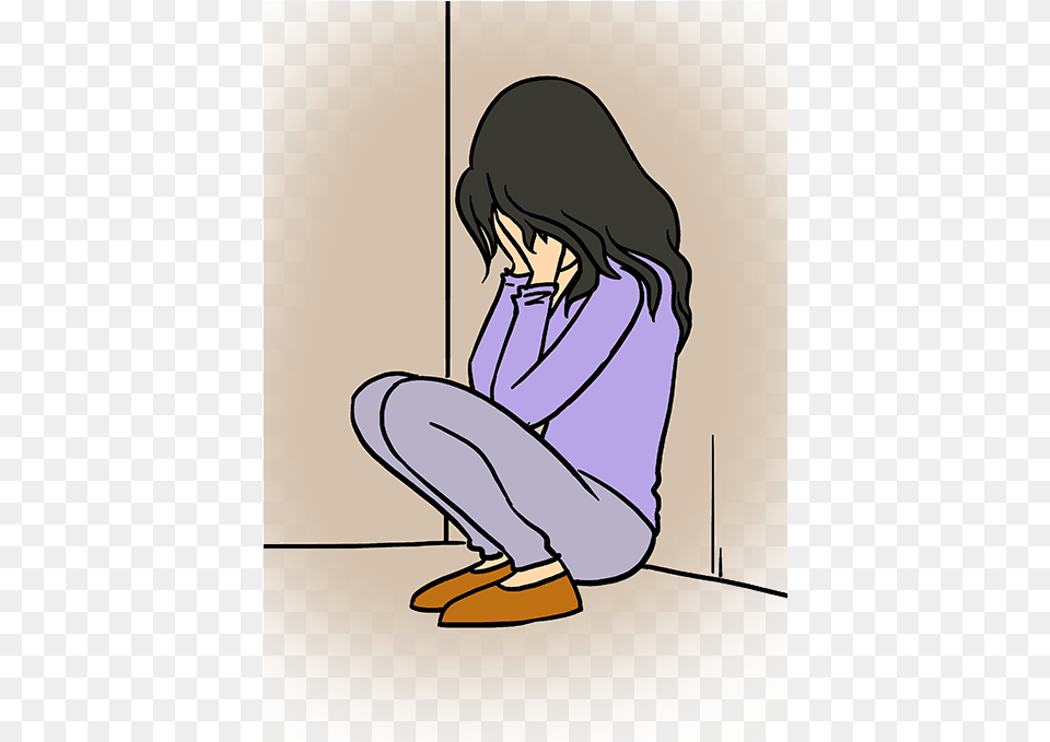How To Draw A Sad Girl Crying Drawing Pictures Of Sad Girl, Book, Publication, Comics, Person Png