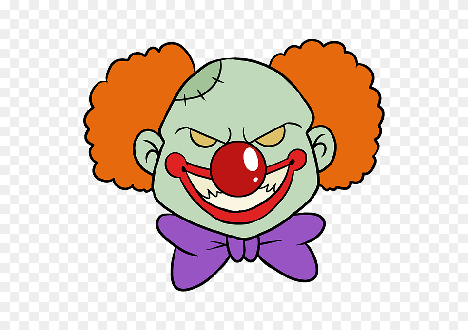 How To Draw A Scary Clown, Performer, Person, Face, Head Free Png Download
