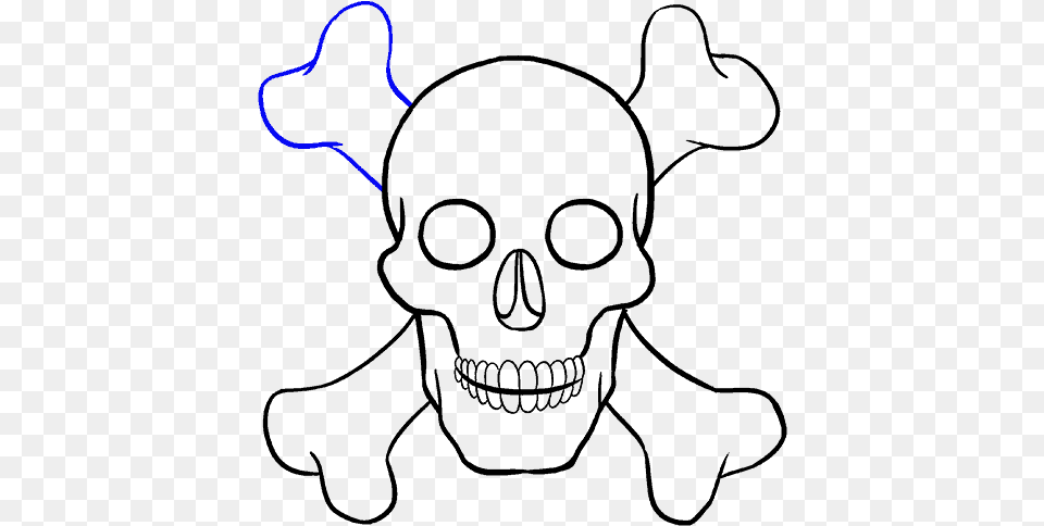 How To Draw A Skull Step By Step Tutorial Easy Drawing Easy Small Skull Drawing, Clothing, Hat Png