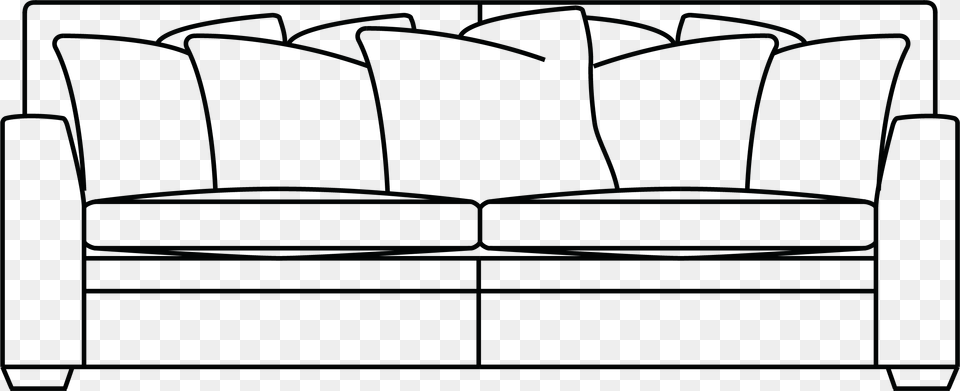 How To Draw A Sofa From The Back, Couch, Furniture, Cushion, Home Decor Free Png