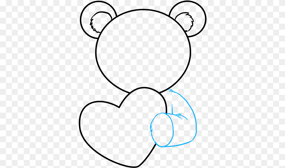 How To Draw A Teddy Bear With A Heart Draw The Teddy Bear, Text Free Transparent Png