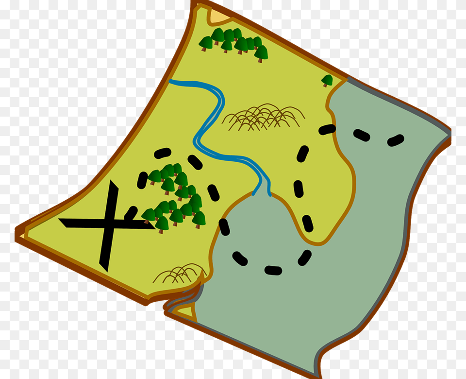 How To Draw A Treasure Map Pirates Map, Land, Nature, Outdoors, Cross Free Png Download