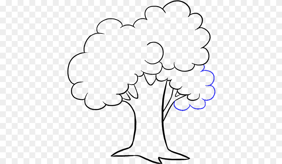 How To Draw A Tree Cartoon Black And White, Art, Floral Design, Graphics, Pattern Free Transparent Png