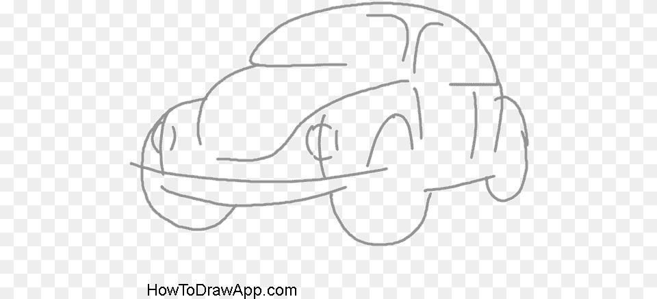 How To Draw A Volkswagen Beetle Line Art, Stencil, Bow, Weapon Free Png Download
