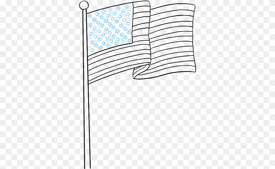 How To Draw American Flag Line Art Free Transparent Png