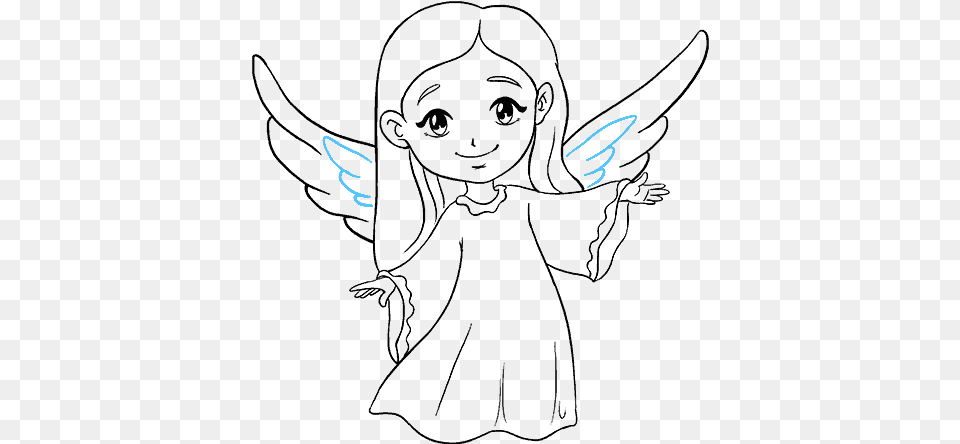 How To Draw An Angel In A Few Easy Steps Drawing, Silhouette Free Transparent Png