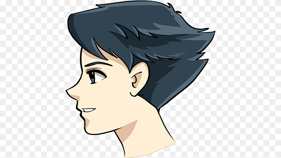 How To Draw An Anime Boy Face Boy Face Drawing Easy, Book, Comics, Publication, Adult Png