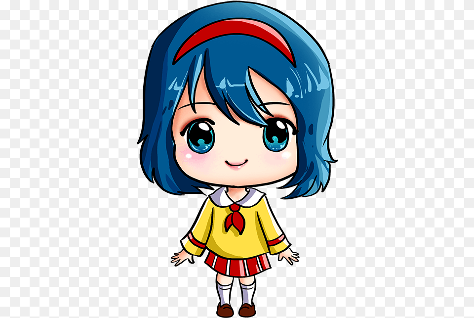 How To Draw An Anime Chibi Girl Really Easy Drawing Tutorial Easy Chibi Drawing Tutorial, Book, Comics, Publication, Baby Free Png Download