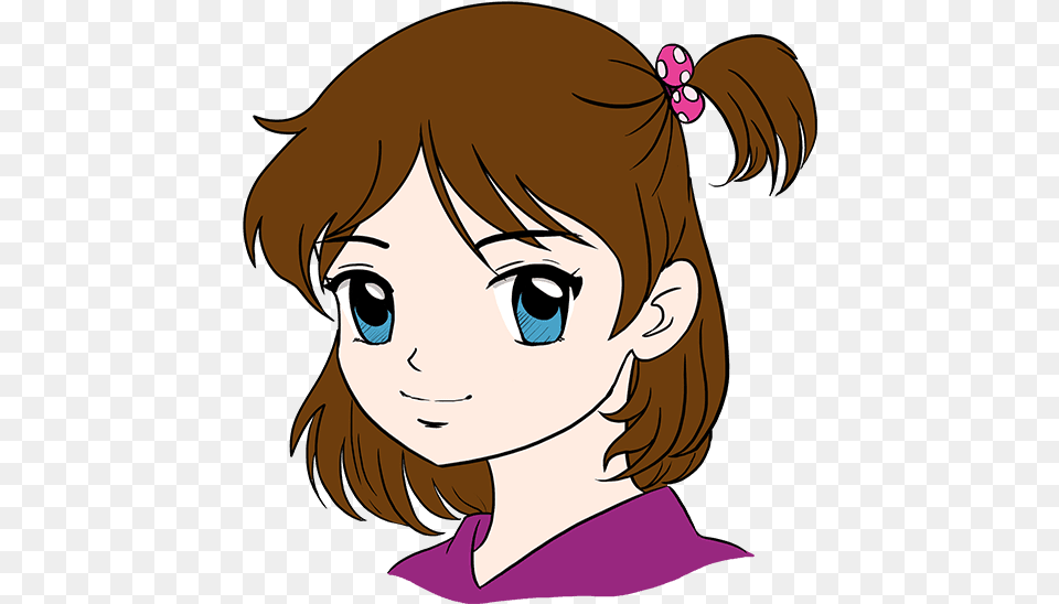 How To Draw An Anime Girl Face Really Easy Drawing Tutorial Draw A Cartoon Face, Book, Publication, Comics, Adult Free Png Download