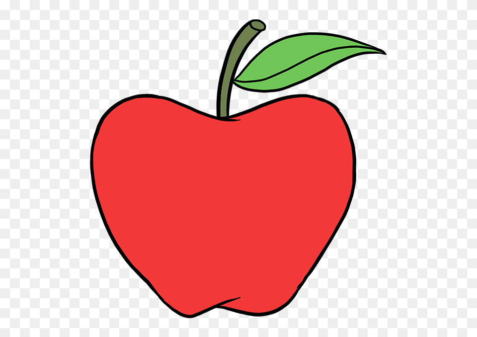 How To Draw An Apple Really Easy Drawing Tutorial, Food, Fruit, Plant, Produce Free Transparent Png