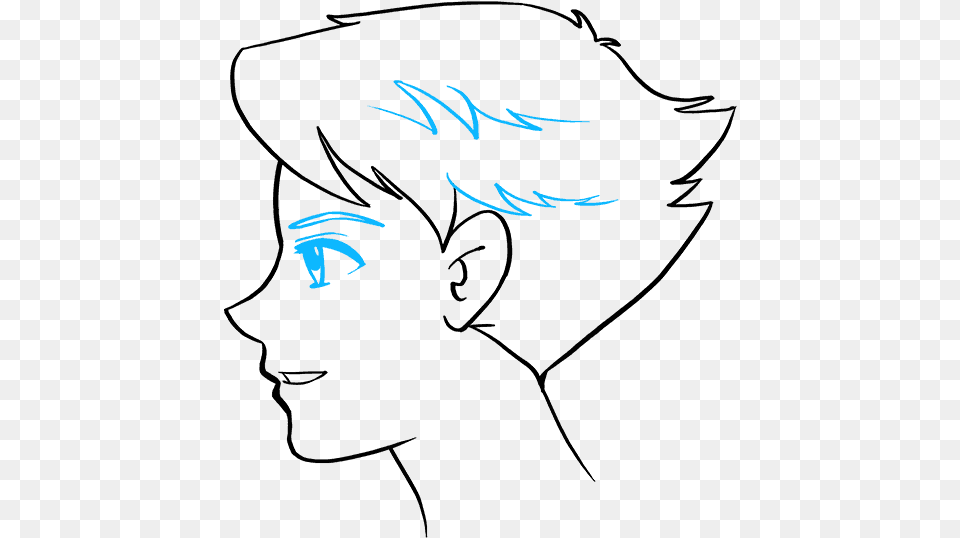 How To Draw Anime Boy Face Draw A Anime Boy, Text, Light, Person, Head Png Image