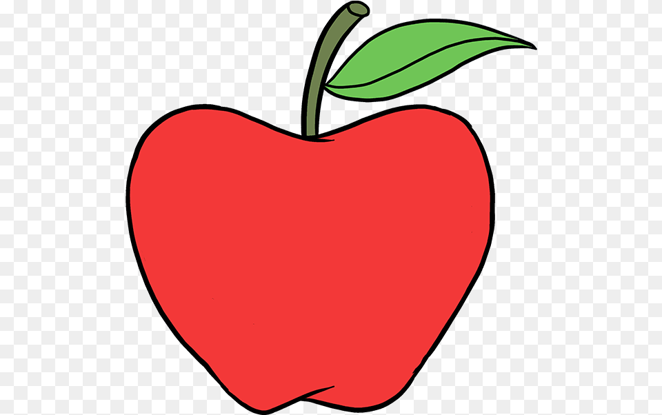 How To Draw Apple Draw Apple With Color, Food, Fruit, Plant, Produce Free Png Download