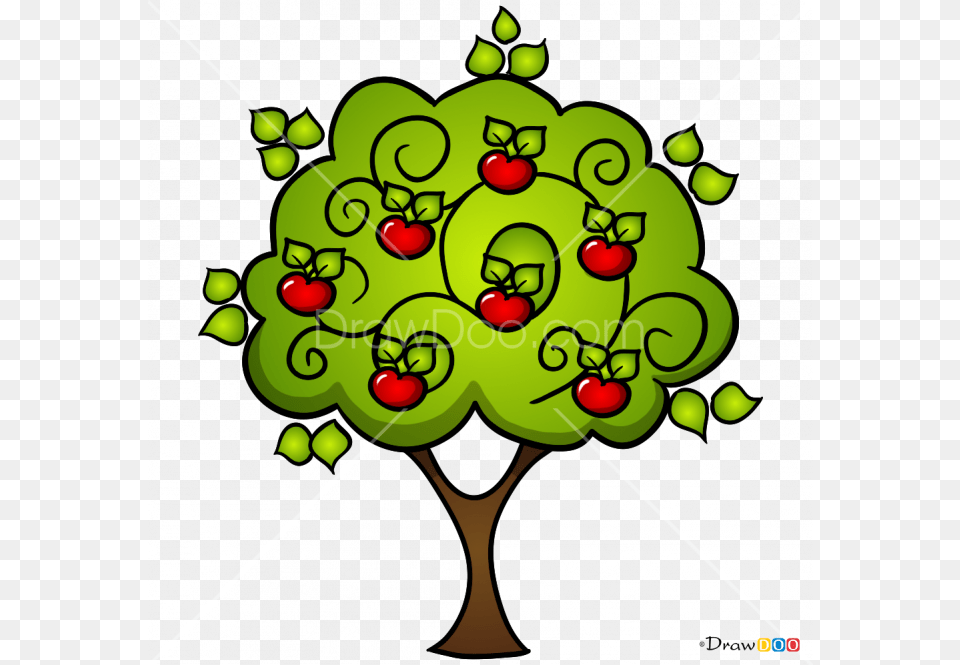 How To Draw Apple Tree Trees Draw A Apple Tree, Art, Green, Graphics, Floral Design Free Png Download