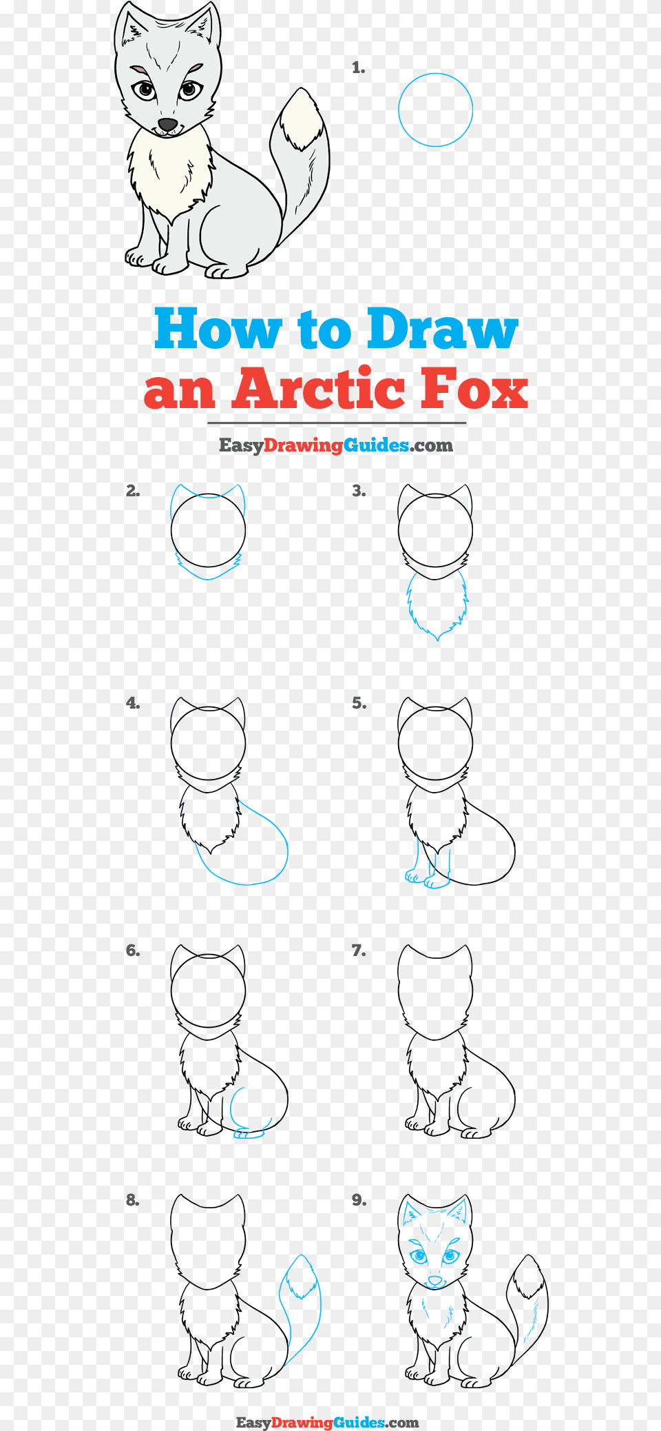 How To Draw Arctic Fox Step By Step How To Draw An Arctic Fox, Book, Publication, Comics, Animal Free Transparent Png