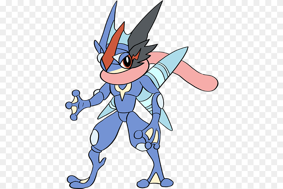 How To Draw Ash Greninja Pokmon Really Easy Drawing Tutorial Easy Greninja Pokemon Drawing, Book, Comics, Publication, Baby Free Transparent Png