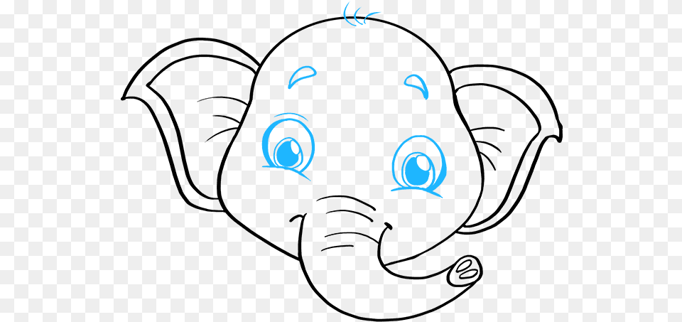 How To Draw Baby Elephant Draw A Baby Elephant Face, Accessories, Earring, Jewelry, Art Free Png