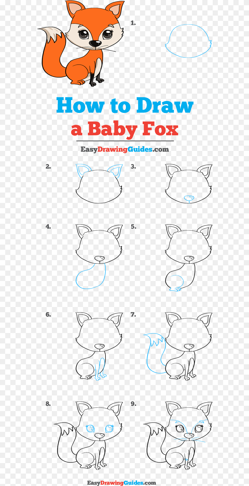 How To Draw Baby Fox Fox Drawing Easy Step By Step, Book, Publication, Text, Advertisement Png