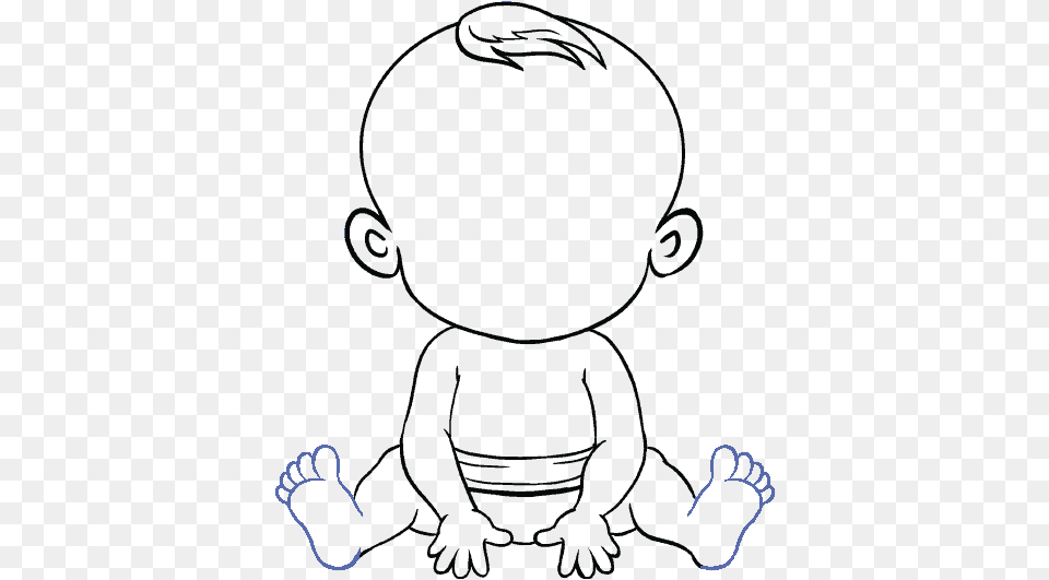 How To Draw Baby Step By Step Drawings Of A Baby, Silhouette, Body Part, Hand, Person Png Image