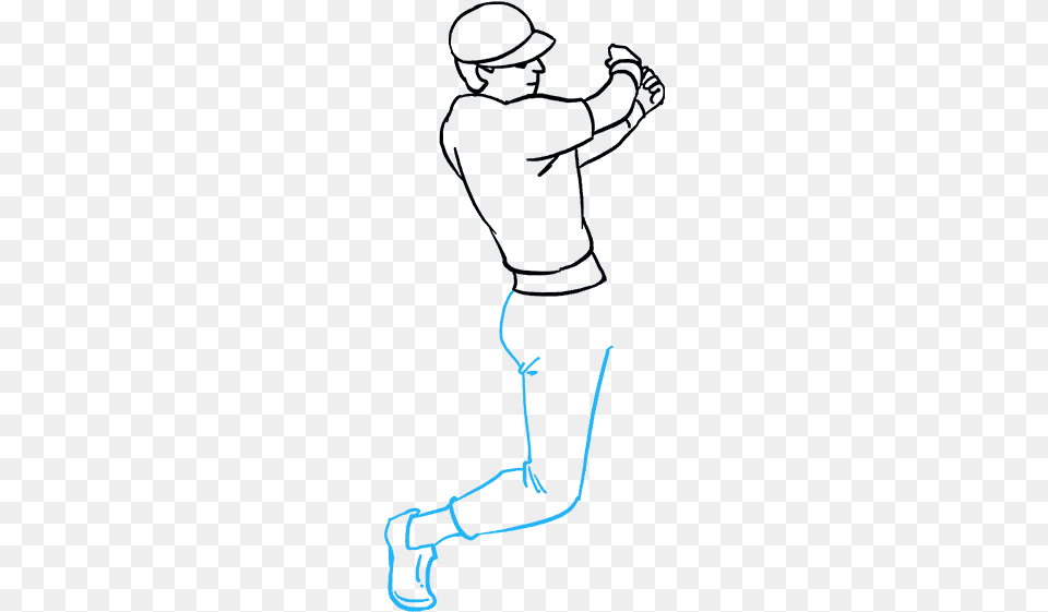 How To Draw Baseball Player Line Art, Clothing, Hat, Shorts, Dancing Free Png