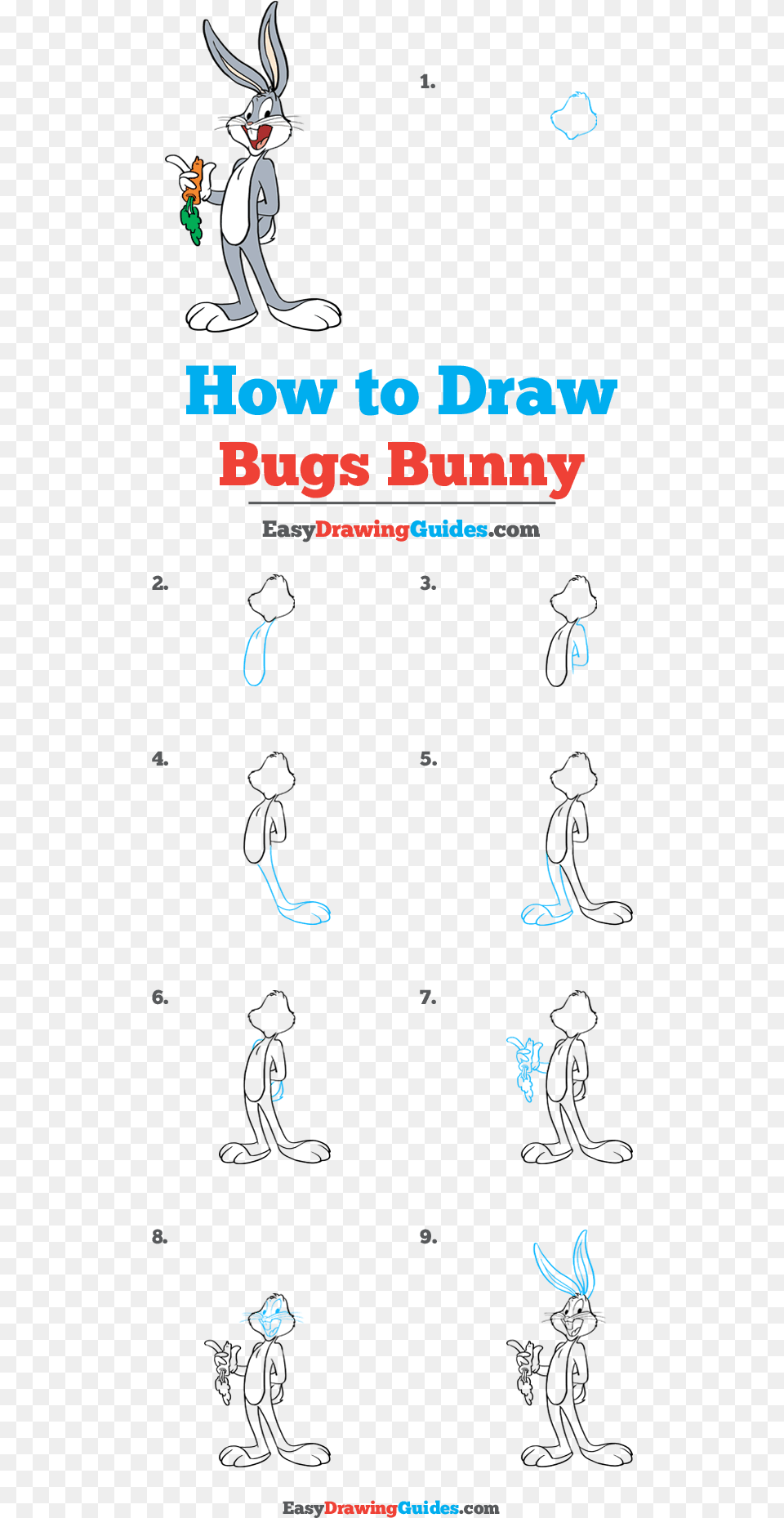 How To Draw Bugs Bunny Easy Drawing Of Kangaroo Step By Step, Person Free Png