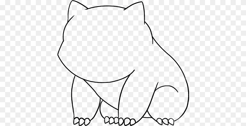 How To Draw Bulbasaur Black And White Drawing A Bulbasaur, Racket, Clothing, Underwear Free Png Download