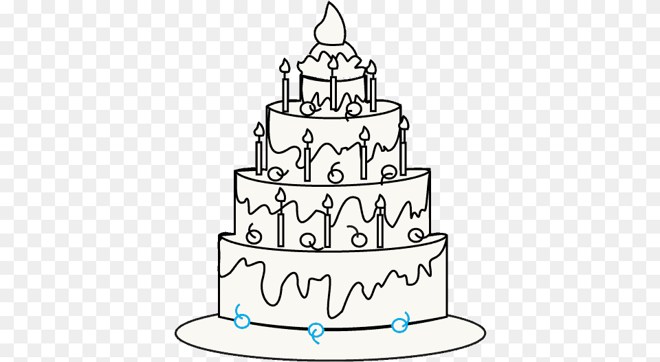 How To Draw Cake Cake Line Art, Dessert, Food, Birthday Cake, Cream Free Transparent Png