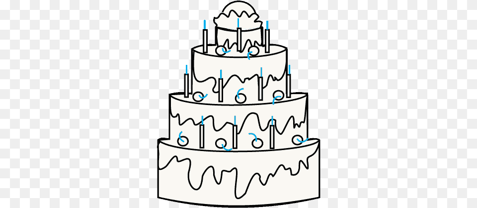 How To Draw Cake Drawing, Dessert, Food, Birthday Cake, Cream Free Transparent Png